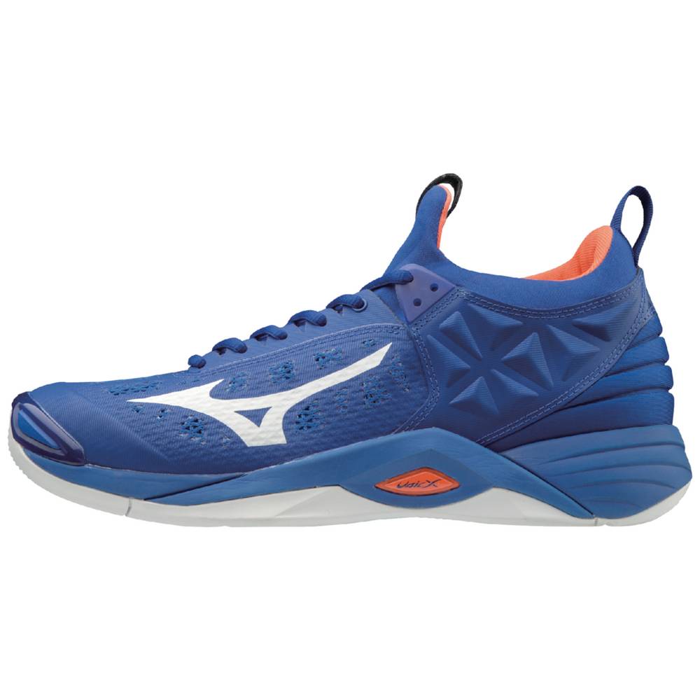 Sapatilhas Voleibol Mizuno Wave Momentum - Homem - Azul Marinho/Laranja - ATXLB5907